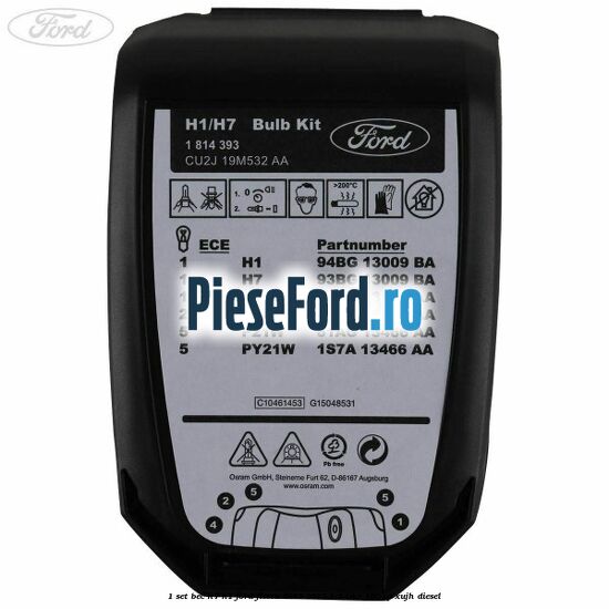 1 Set bec H7/H1 Ford Fiesta 2013-2017 1.5 TDCi 100 cp 1 Set bec H7/H1 Ford Fiesta 2013-2017 1.5 TDCi 100 cp XUJH diesel