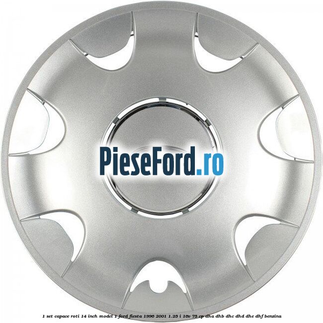 1 Set capace roti 14 inch model 1 Ford Fiesta 1996-2001 1.25 i 16V 75 cp 1 Set capace roti 14 inch model 1 Ford Fiesta 1996-2001 1.25 i 16V 75 cp DHA, DHB, DHC, DHD, DHE, DHF benzina