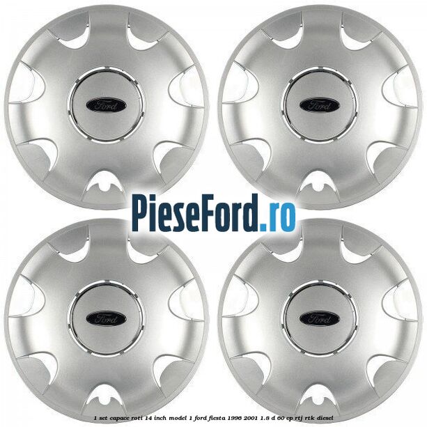 1 Set capace roti 14 inch model 1 Ford Fiesta 1996-2001 1.8 D 60 cp 1 Set capace roti 14 inch model 1 Ford Fiesta 1996-2001 1.8 D 60 cp RTJ, RTK diesel
