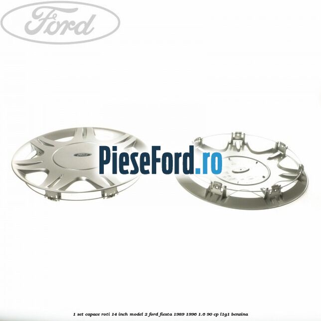 1 Set capace roti 14 inch model 2 Ford Fiesta 1989-1996 1.6 90 cp L1G1 benzina