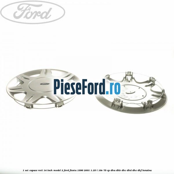 1 Set capace roti 14 inch model 2 Ford Fiesta 1996-2001 1.25 i 16V 75 cp 1 Set capace roti 14 inch model 2 Ford Fiesta 1996-2001 1.25 i 16V 75 cp DHA, DHB, DHC, DHD, DHE, DHF benzina