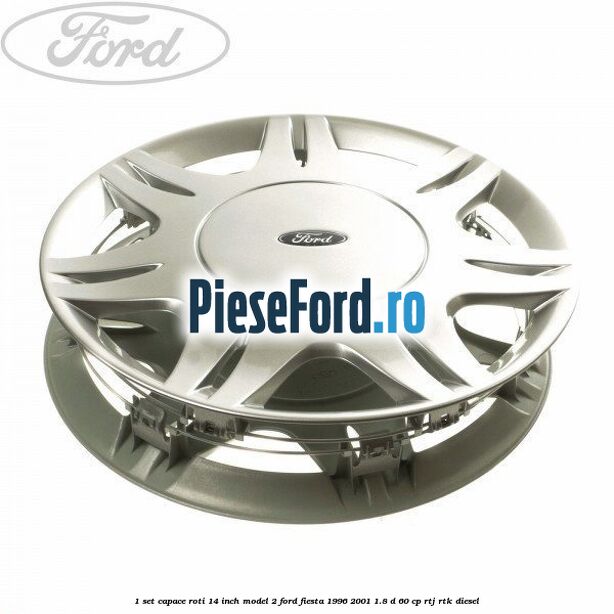 1 Set capace roti 14 inch model 2 Ford Fiesta 1996-2001 1.8 D 60 cp 1 Set capace roti 14 inch model 2 Ford Fiesta 1996-2001 1.8 D 60 cp RTJ, RTK diesel
