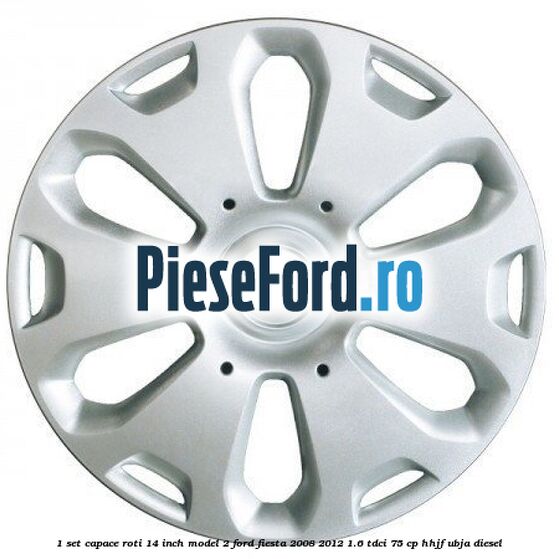 1 Set capace roti 14 inch model 2 Ford Fiesta 2008-2012 1.6 TDCi 75 cp HHJF, UBJA diesel