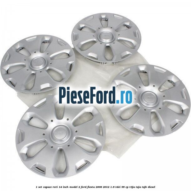 1 Set capace roti 14 inch model 2 Ford Fiesta 2008-2012 1.6 TDCi 95 cp T3JA, TZJA, TZJB diesel