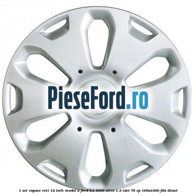 1 Set capace roti 14 inch model 2 Ford Ka 2009-2016 1.3 TDCi 75 cp 169A1000, FD4 diesel