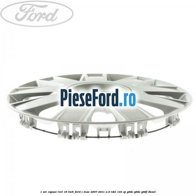 1 Set capace roti 15 inch Ford C-Max 2007-2011 2.0 TDCi 133 cp G6DC, G6DE, G6DF diesel