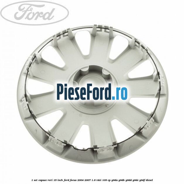 1 Set capace roti 15 inch Ford Focus 2004-2007 1.6 TDCi 109 cp G8DA, G8DB, G8DD, G8DE, G8DF diesel