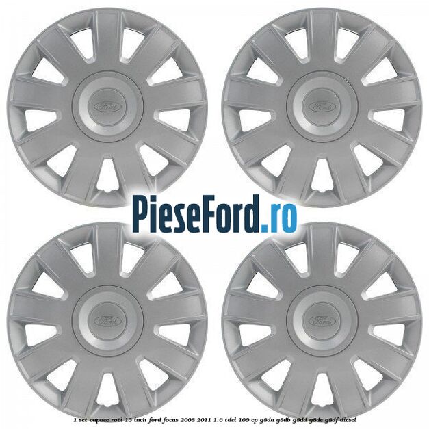 1 Set capace roti 15 inch Ford Focus 2008-2011 1.6 TDCi 109 cp G8DA, G8DB, G8DD, G8DE, G8DF diesel