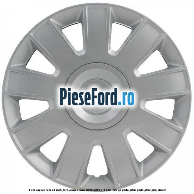 1 Set capace roti 15 inch Ford Focus C-Max 2003-2007 1.6 TDCi 109 cp G8DA, G8DB, G8DD, G8DE, G8DF diesel