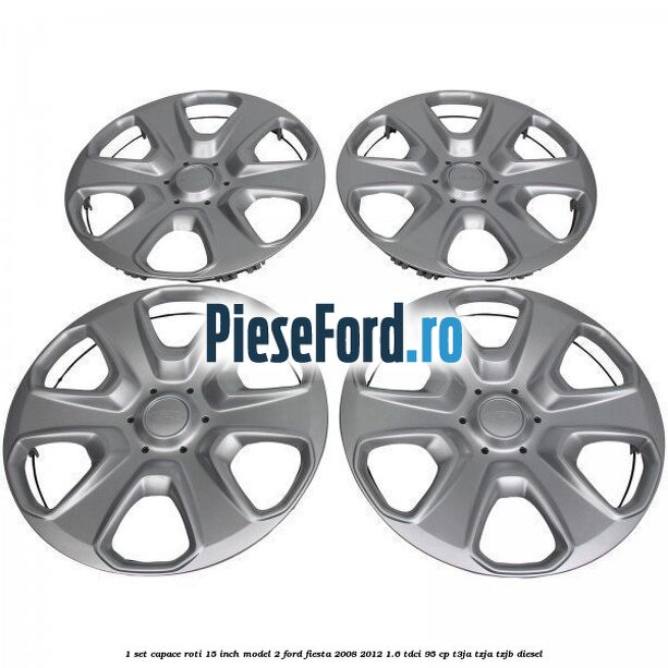 1 Set capace roti 15 inch model 2 Ford Fiesta 2008-2012 1.6 TDCi 95 cp 1 Set capace roti 15 inch model 2 Ford Fiesta 2008-2012 1.6 TDCi 95 cp T3JA, TZJA, TZJB diesel