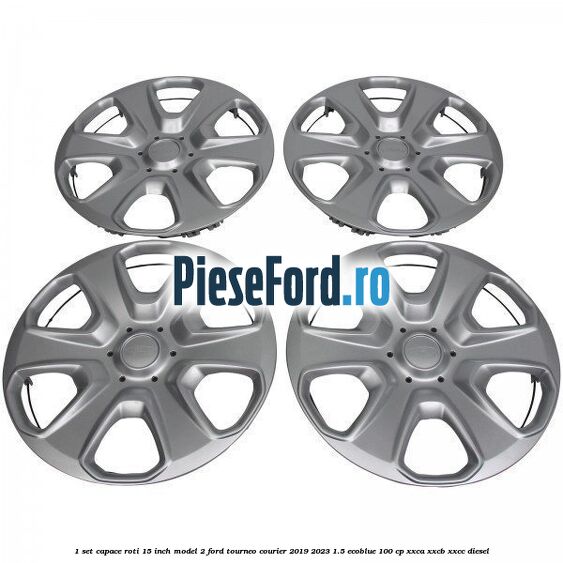 1 Set capace roti 15 inch model 2 Ford Tourneo Courier 2019-2023 1.5 EcoBlue 100 cp XXCA, XXCB, XXCC diesel