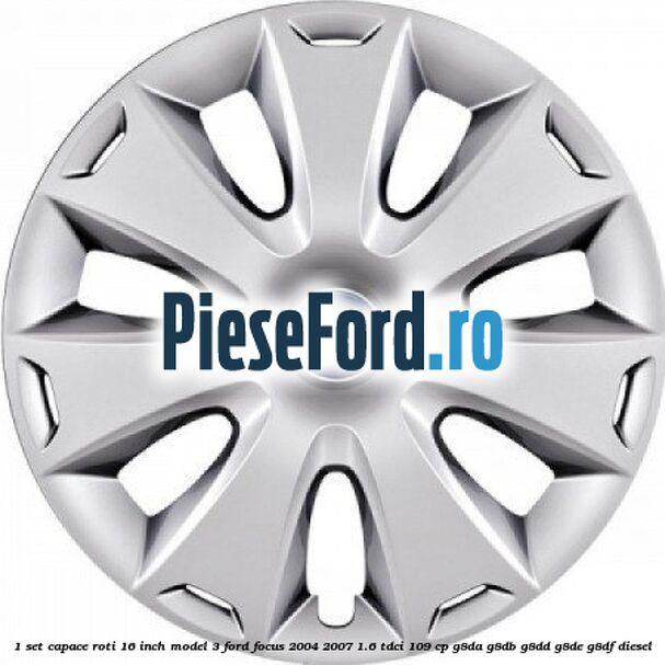1 Set capace roti 16 inch model 3 Ford Focus 2004-2007 1.6 TDCi 109 cp G8DA, G8DB, G8DD, G8DE, G8DF diesel
