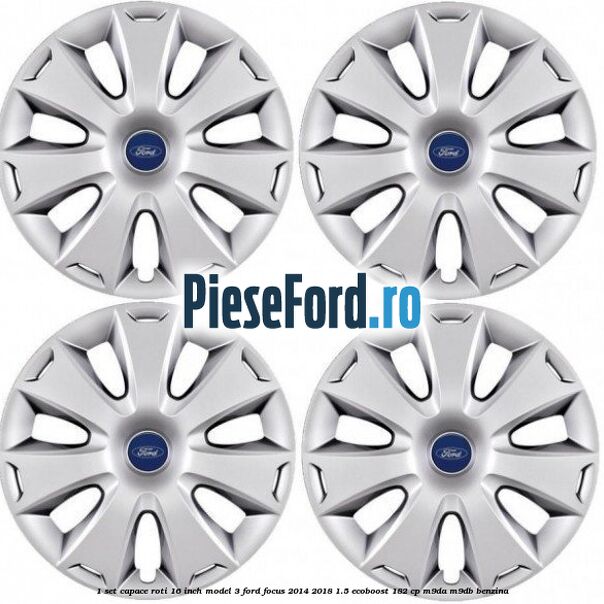 1 Set capace roti 16 inch model 3 Ford Focus 2014-2018 1.5 EcoBoost 182 cp M9DA, M9DB benzina