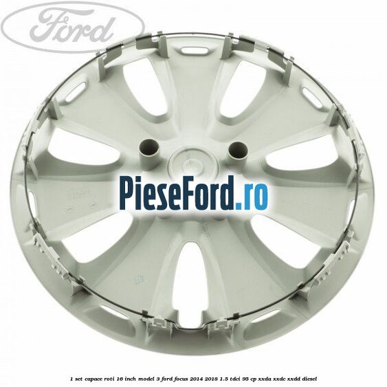 1 Set capace roti 16 inch model 3 Ford Focus 2014-2018 1.5 TDCi 95 cp XXDA, XXDC, XXDD diesel