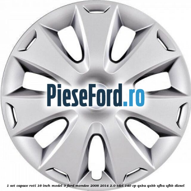 1 Set capace roti 16 inch model 3 Ford Mondeo 2008-2014 2.0 TDCi 140 cp QXBA, QXBB, UFBA, UFBB diesel