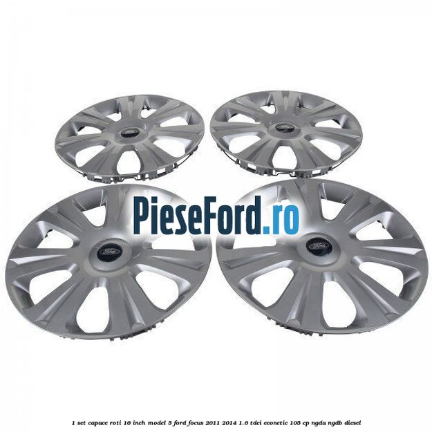 1 Set capace roti 16 inch model 5 Ford Focus 2011-2014 1.6 TDCi ECOnetic 105 cp NGDA, NGDB diesel
