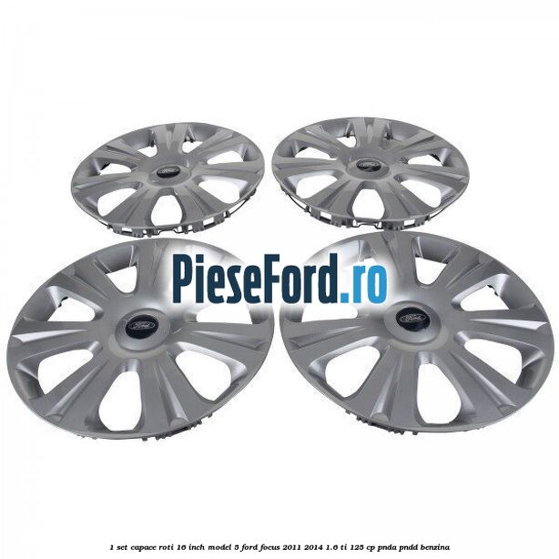 1 Set capace roti 16 inch model 5 Ford Focus 2011-2014 1.6 Ti 125 cp PNDA, PNDD benzina