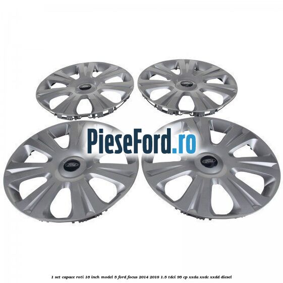 1 Set capace roti 16 inch model 5 Ford Focus 2014-2018 1.5 TDCi 95 cp XXDA, XXDC, XXDD diesel