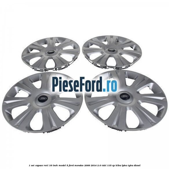 1 Set capace roti 16 inch model 5 Ford Mondeo 2008-2014 2.0 TDCi 115 cp 1 Set capace roti 16 inch model 5 Ford Mondeo 2008-2014 2.0 TDCi 115 cp KLBA, LPBA, TYBA diesel