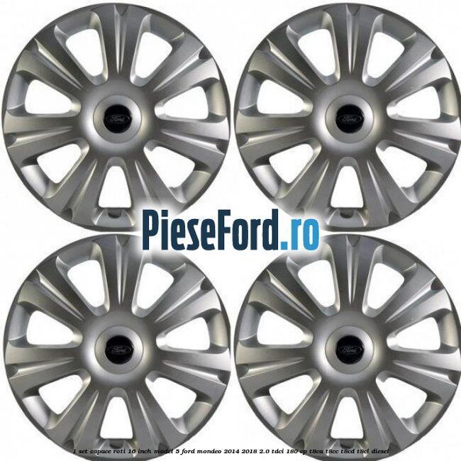 1 Set capace roti 16 inch model 5 Ford Mondeo 2014-2018 2.0 TDCi 180 cp T8CA, T8CC, T8CD, T8CL diesel