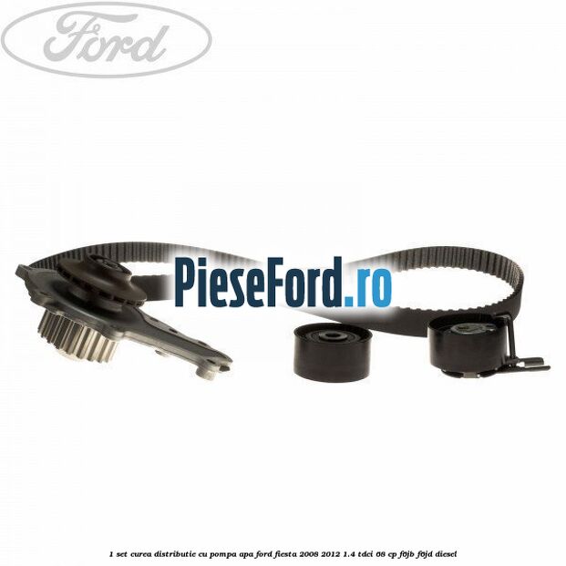 1 Set curea distributie cu pompa apa Ford Fiesta 2008-2012 1.4 TDCi 68 cp F6JB, F6JD diesel
