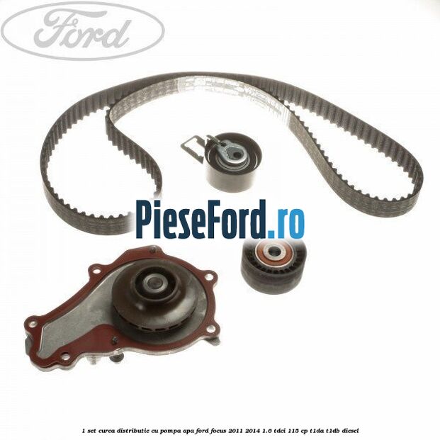 1 Set curea distributie cu pompa apa Ford Focus 2011-2014 1.6 TDCi 115 cp T1DA, T1DB diesel