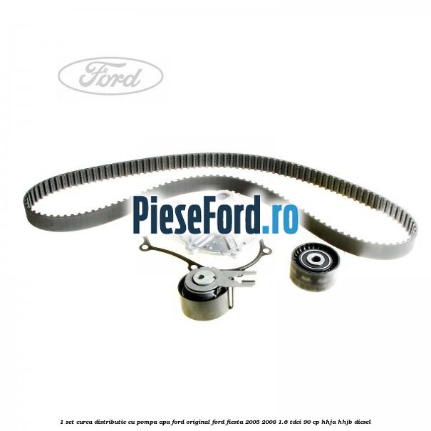 1 Set curea distributie cu pompa apa Ford Original Ford Fiesta 2005-2008 1.6 TDCi 90 cp HHJA, HHJB diesel
