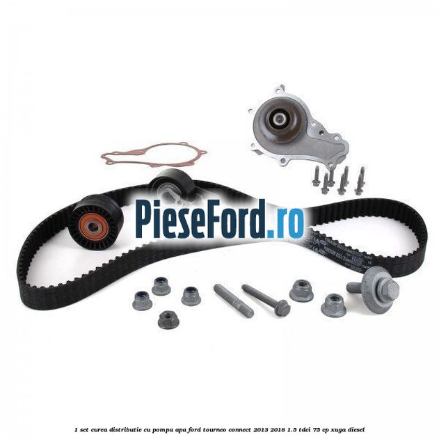 1 Set curea distributie cu pompa apa Ford Tourneo Connect 2013-2018 1.5 TDCi 75 cp 1 Set curea distributie cu pompa apa Ford Tourneo Connect 2013-2018 1.5 TDCi 75 cp XUGA diesel