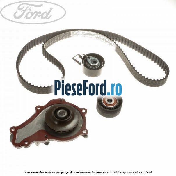 1 Set curea distributie cu pompa apa Ford Tourneo Courier 2014-2018 1.6 TDCi 95 cp T3CA, T3CB, T3CC diesel