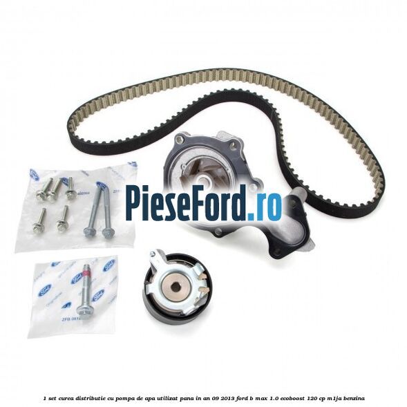 1 Set curea distributie cu pompa de apa utilizat pana in an 09/2013 Ford B-Max 1.0 EcoBoost 120 cp M1JA benzina