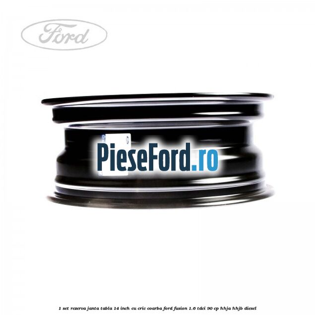 1 Set rezerva janta tabla 14 inch cu cric, coarba Ford Fusion 1.6 TDCi 90 cp 1 Set rezerva janta tabla 14 inch cu cric, coarba Ford Fusion 1.6 TDCi 90 cp HHJA, HHJB diesel