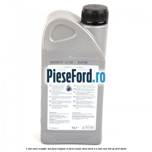 1 Ulei cutie transfer 4x4 Ford original 1L Ford Transit 2014-2018 2.2 TDCi RWD 100 cp DRR5 diesel