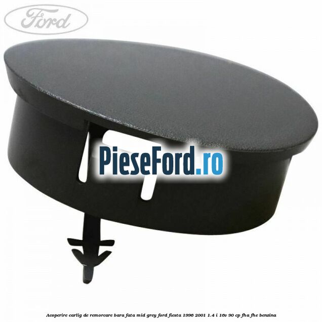 Acoperire carlig de remorcare bara fata Mid Grey Ford Fiesta 1996-2001 1.4 i 16V 90 cp FHA, FHE benzina