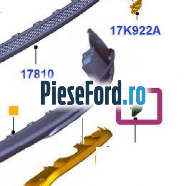 Acoperire carlig de remorcare bara spate 5 usi Ford Focus 2014-2018 1.5 TDCi 95 cp XXDA, XXDC, XXDD diesel