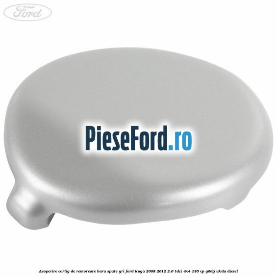 Acoperire carlig de remorcare bara spate gri Ford Kuga 2008-2012 2.0 TDCi 4x4 136 cp G6DG, UKDA diesel
