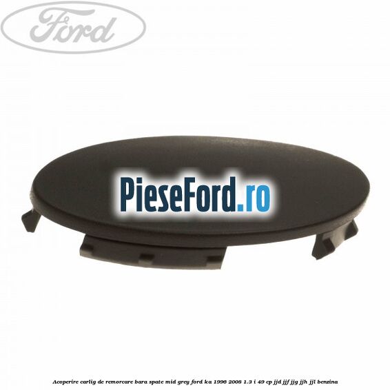 Acoperire carlig de remorcare bara spate mid grey Ford Ka 1996-2008 1.3 i 49 cp JJD, JJF, JJG, JJH, JJL benzina