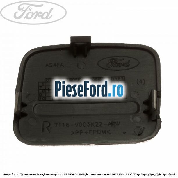 Acoperire carlig remorcare bara fata dreapta an 07/2006-04/2009 Ford Tourneo Connect 2002-2014 1.8 Di 75 cp BHPA, P7PA, P7PB, R2PA diesel