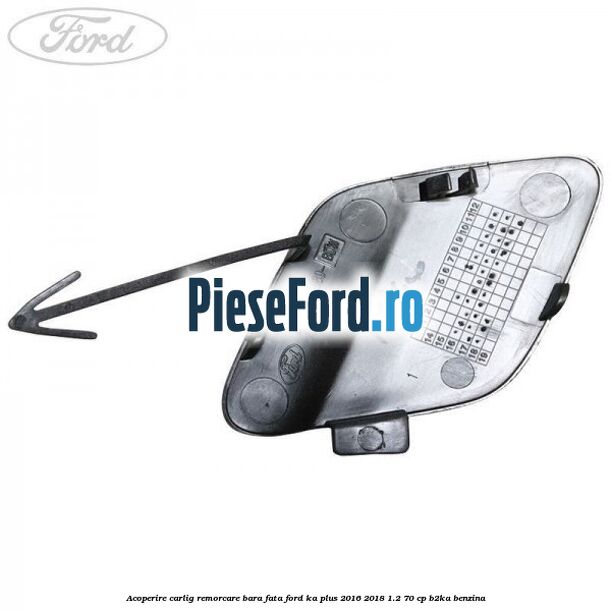 Acoperire carlig remorcare bara fata Ford Ka plus 2016-2018 1.2 70 cp B2KA benzina