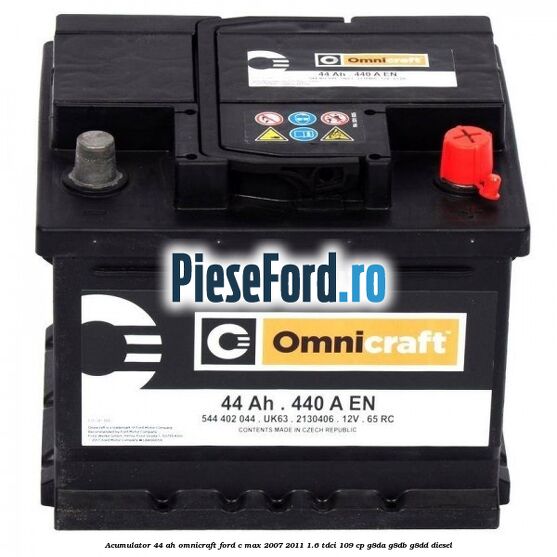 Acumulator 44 AH Omnicraft Ford C-Max 2007-2011 1.6 TDCi 109 cp G8DA, G8DB, G8DD diesel