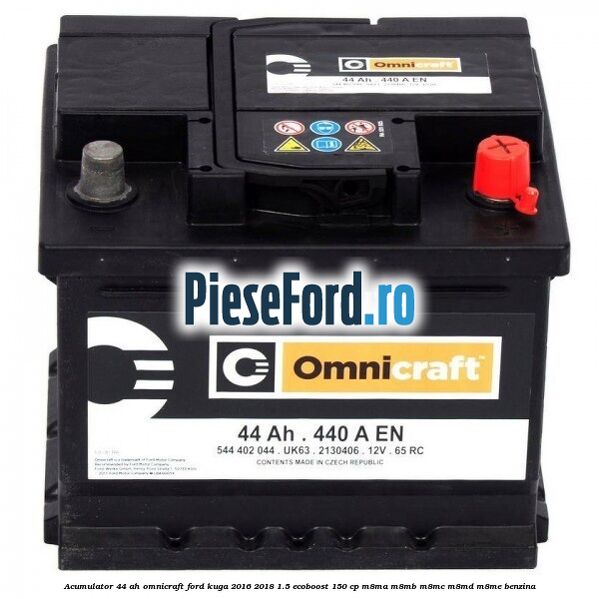 Acumulator 44 AH Omnicraft Ford Kuga 2016-2018 1.5 EcoBoost 150 cp M8MA, M8MB, M8MC, M8MD, M8ME benzina