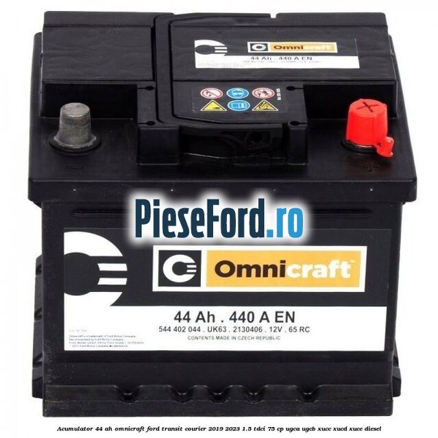 Acumulator 44 AH Omnicraft Ford Transit Courier 2019-2023 1.5 TDCi 75 cp UGCA, UGCB, XUCC, XUCD, XUCE diesel