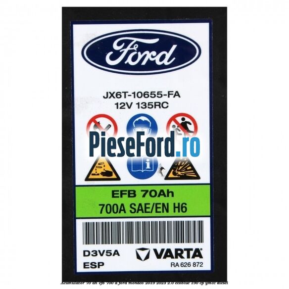 Acumulator 70 AH EFB 700 A Ford Mondeo 2019-2023 2.0 EcoBlue 190 cp YMCC diesel