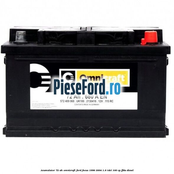 Acumulator 72 AH Omnicraft Ford Focus 1998-2004 1.8 TDCi 100 cp FFDA diesel