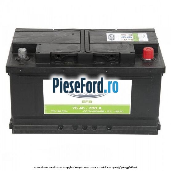 Acumulator 75 AH Start Stop Ford Ranger 2012-2015 2.2 TDCi 120 cp ENPF, GBVAJPF diesel