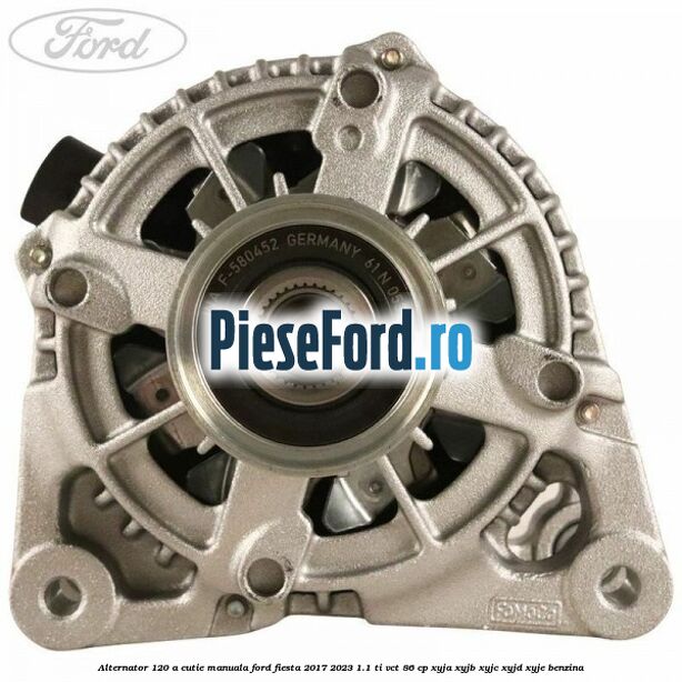 Alternator 120 A cutie manuala Ford Fiesta 2017-2023 1.1 Ti-VCT 86 cp XYJA, XYJB, XYJC, XYJD, XYJE benzina
