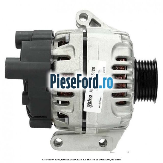 Alternator 120A Ford Ka 2009-2016 1.3 TDCi 75 cp 169A1000, FD4 diesel