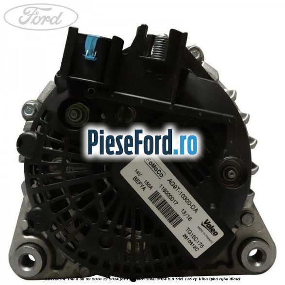 Alternator 150 A an 03/2010-12/2014 Ford Mondeo 2008-2014 2.0 TDCi 115 cp KLBA, LPBA, TYBA diesel