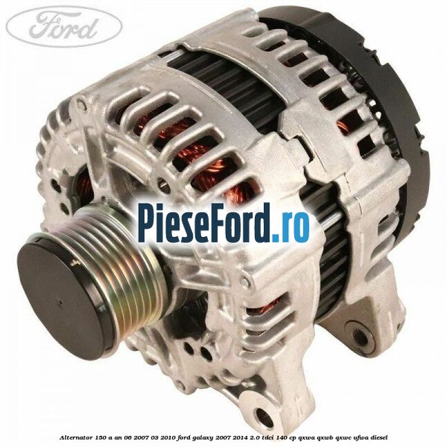 Alternator 150 A an 06/2007-03/2010 Ford Galaxy 2007-2014 2.0 TDCi 140 cp QXWA, QXWB, QXWC, UFWA diesel