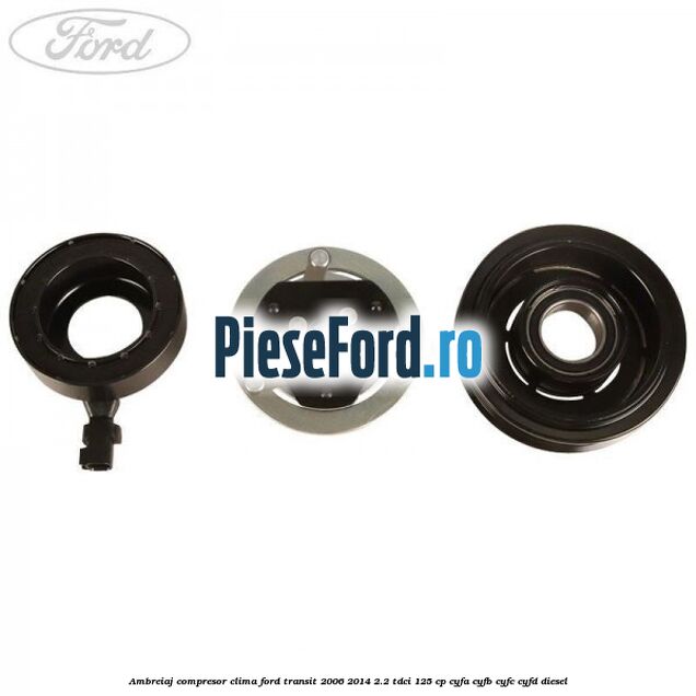 Ambreiaj compresor clima Ford Transit 2006-2014 2.2 TDCi 125 cp CYFA, CYFB, CYFC, CYFD diesel