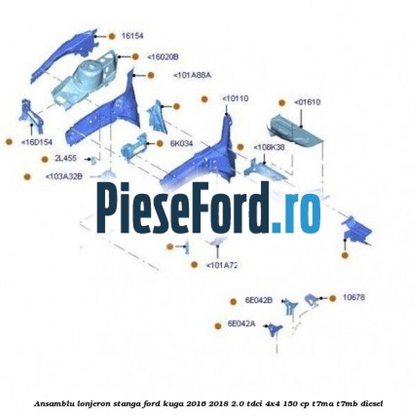 Ansamblu lonjeron stanga Ford Kuga 2016-2018 2.0 TDCi 4x4 150 cp Ansamblu lonjeron stanga Ford Kuga 2016-2018 2.0 TDCi 4x4 150 cp T7MA, T7MB diesel